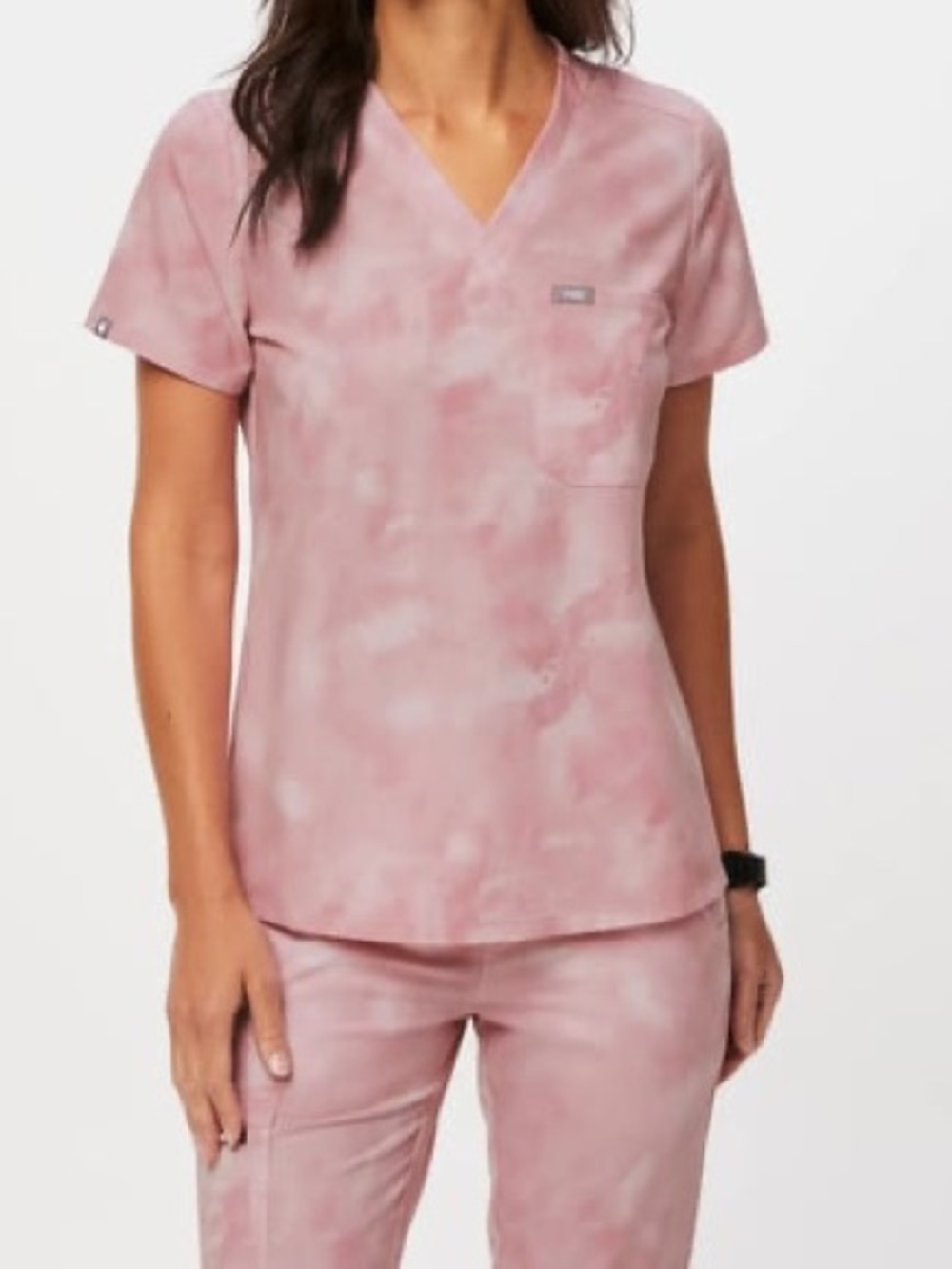 Figs Pink Tie-Dye Scrub set